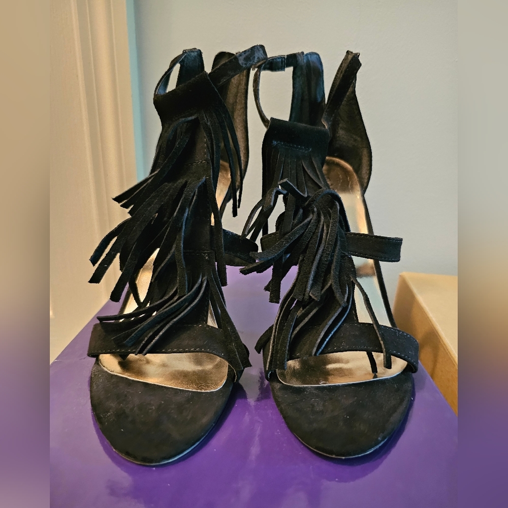 Black Fringe Madden Girl Heels.